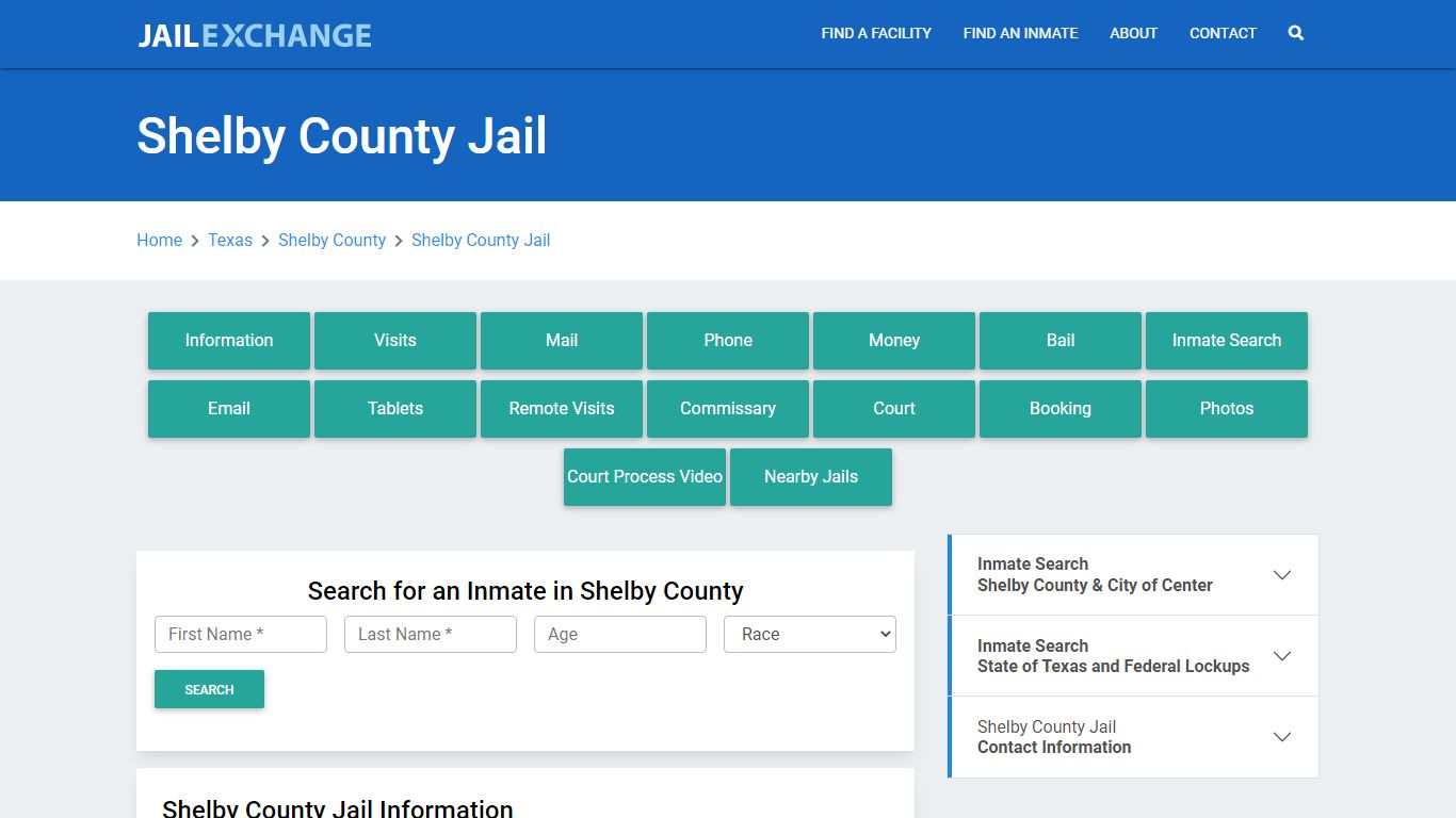 Shelby County Jail Roster Lookup, TX, Inmate Search